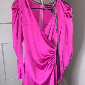 Petite Purple Satin Tie Waist Bodycon Dress NEVER WORN